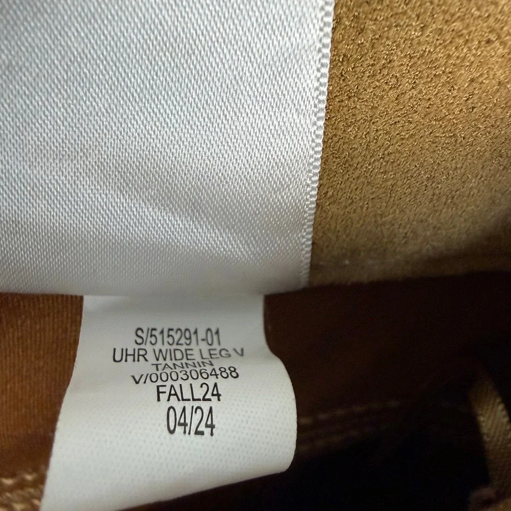 Banana Republic Ultra High-Rise Wide-Leg Vegan Suede Pant Tan Clean Girl Size 28